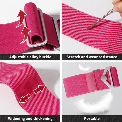 2-in-1 Travel Belt for Luggage Straps Add a Bag Bungees Suitcase Luggage Strap Over Handle Suitcases Belt for Carry On Bag Adjustable Backpack Attachment Airport Travel Accessories Orange