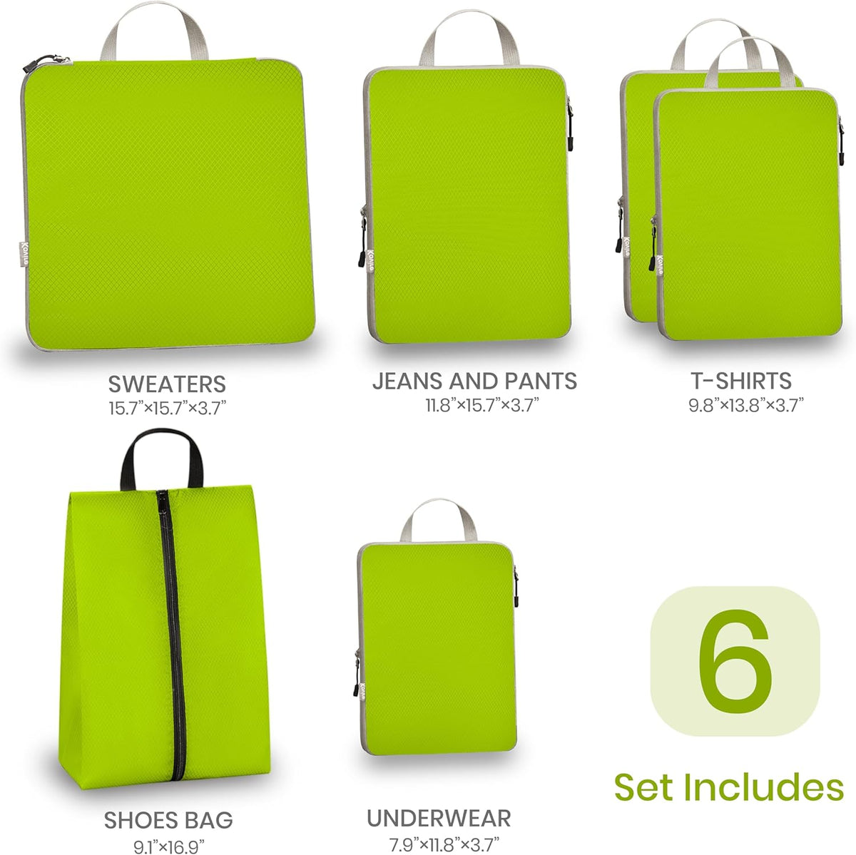 6 Set Compression Packing Cubes for Travel Expandable Packing Organizer Bag | Water-Resistant Suitcase Bags with Shoe Bag, Ultralight Storage Travel Bags for Carry-on Luggage, S M L XL Sizes, Blue