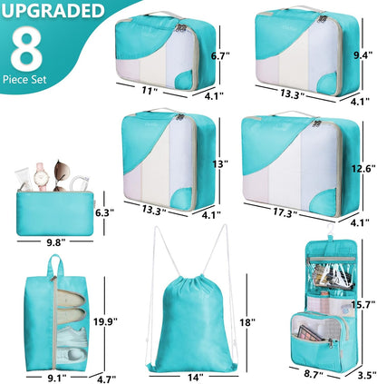 Packing Cubes for Travel,Turquoise