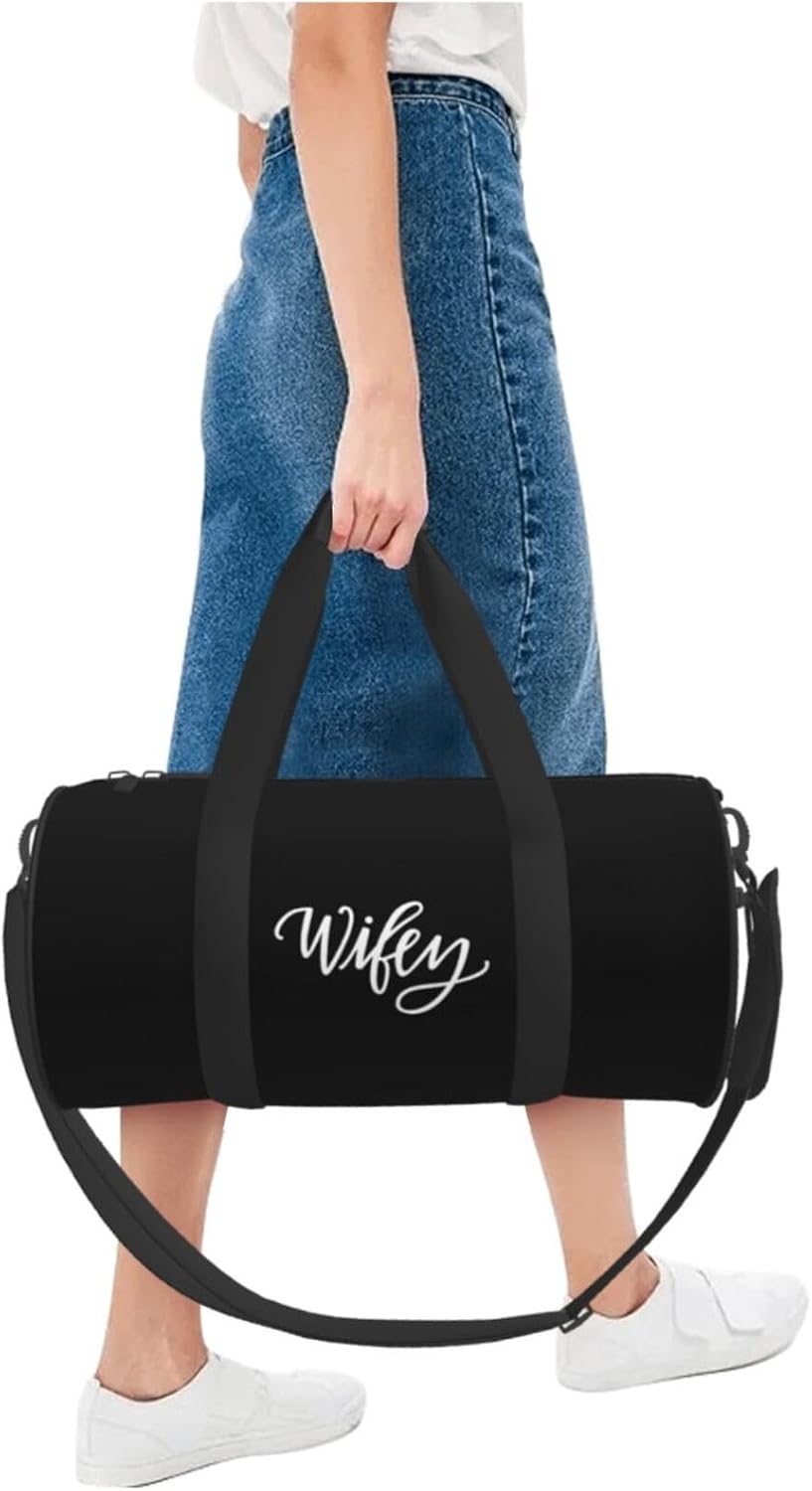 Wifey Convertible Garment Bag with Shoulder Strap, Carry on Garment Duffel Bag for Men Women - Rolling Foldable for Travel Luggage Bags (Black)