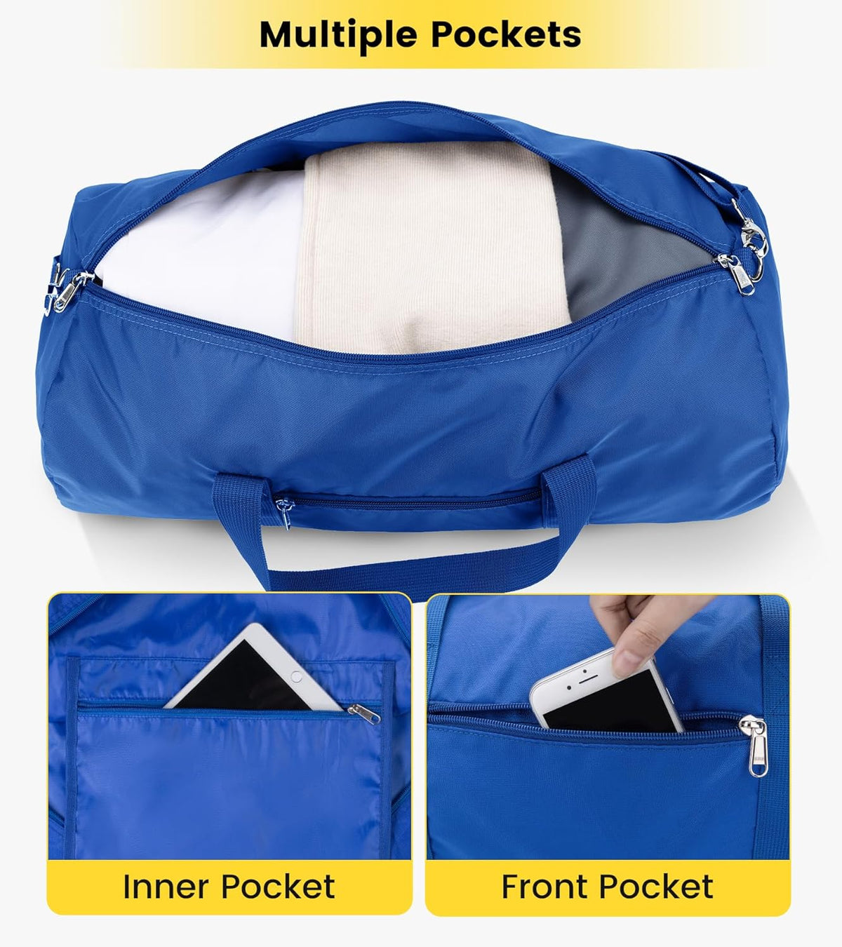 Duffel Bag 20-24-28 Inches Foldable Gym Bag for Men Women Duffle Bag Lightweight with Inner Pocket for Travel Sports