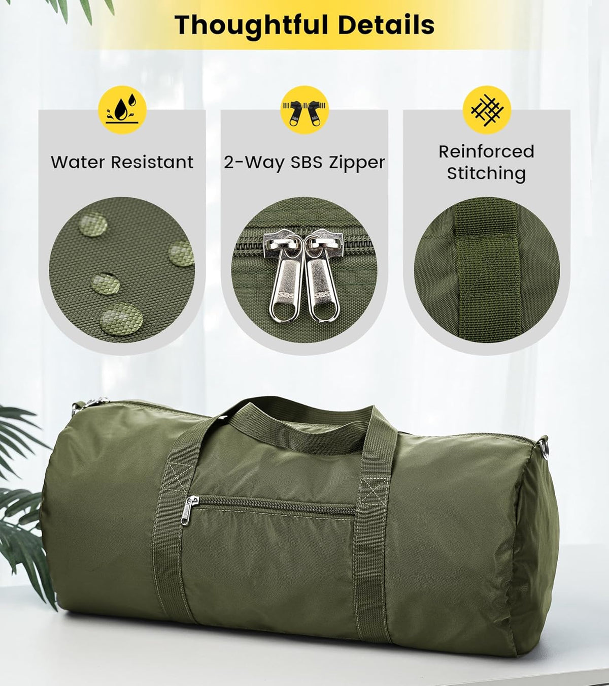 Duffel Bag 20-24-28 Inches Foldable Gym Bag for Men Women Duffle Bag Lightweight with Inner Pocket for Travel Sports