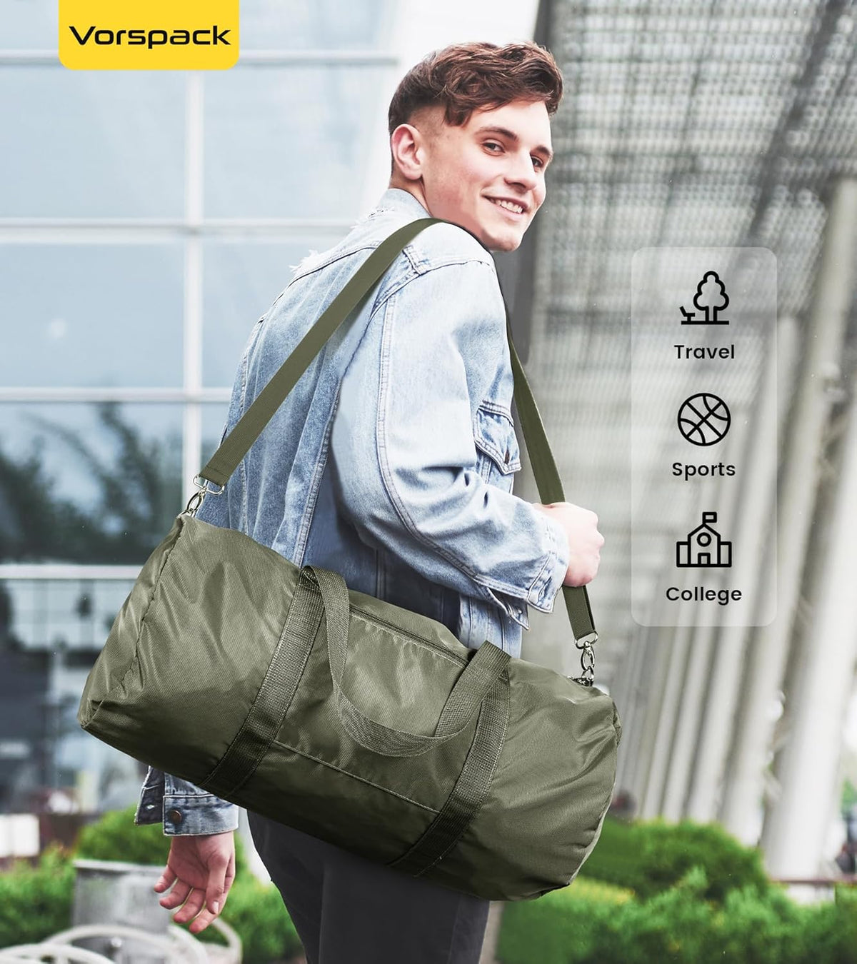 Duffel Bag 20-24-28 Inches Foldable Gym Bag for Men Women Duffle Bag Lightweight with Inner Pocket for Travel Sports