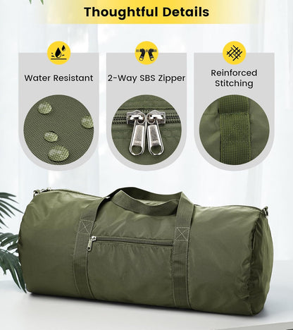 Duffel Bag 20-24-28 Inches Foldable Gym Bag for Men Women Duffle Bag Lightweight with Inner Pocket for Travel Sports