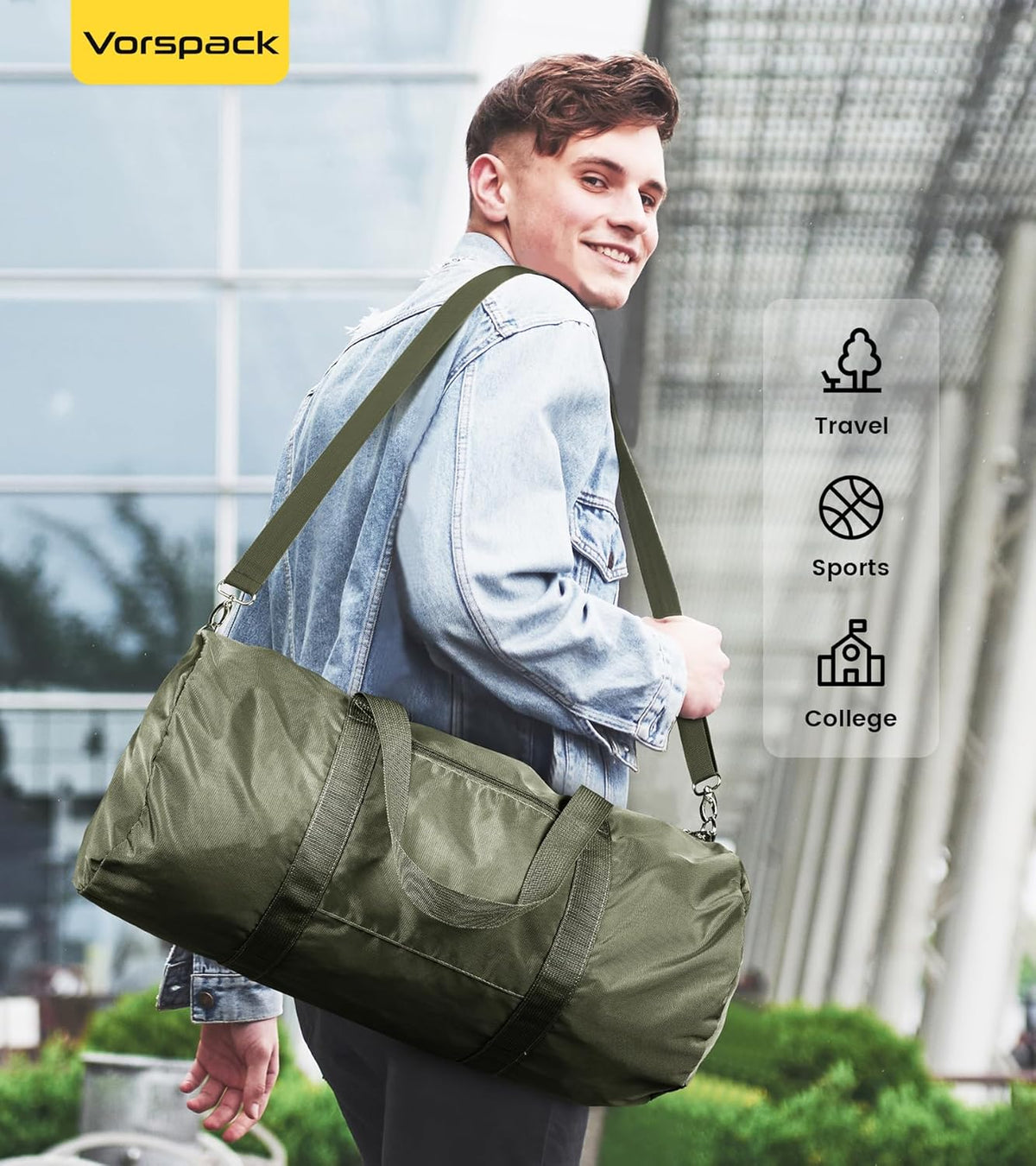 Duffel Bag 20-24-28 Inches Foldable Gym Bag for Men Women Duffle Bag Lightweight with Inner Pocket for Travel Sports
