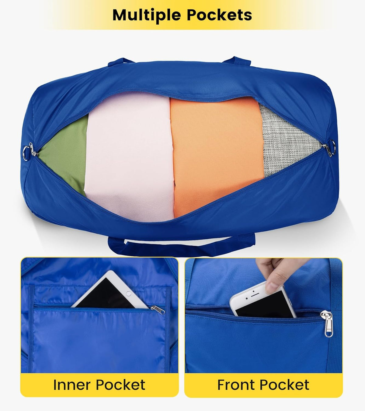 Duffel Bag 20-24-28 Inches Foldable Gym Bag for Men Women Duffle Bag Lightweight with Inner Pocket for Travel Sports