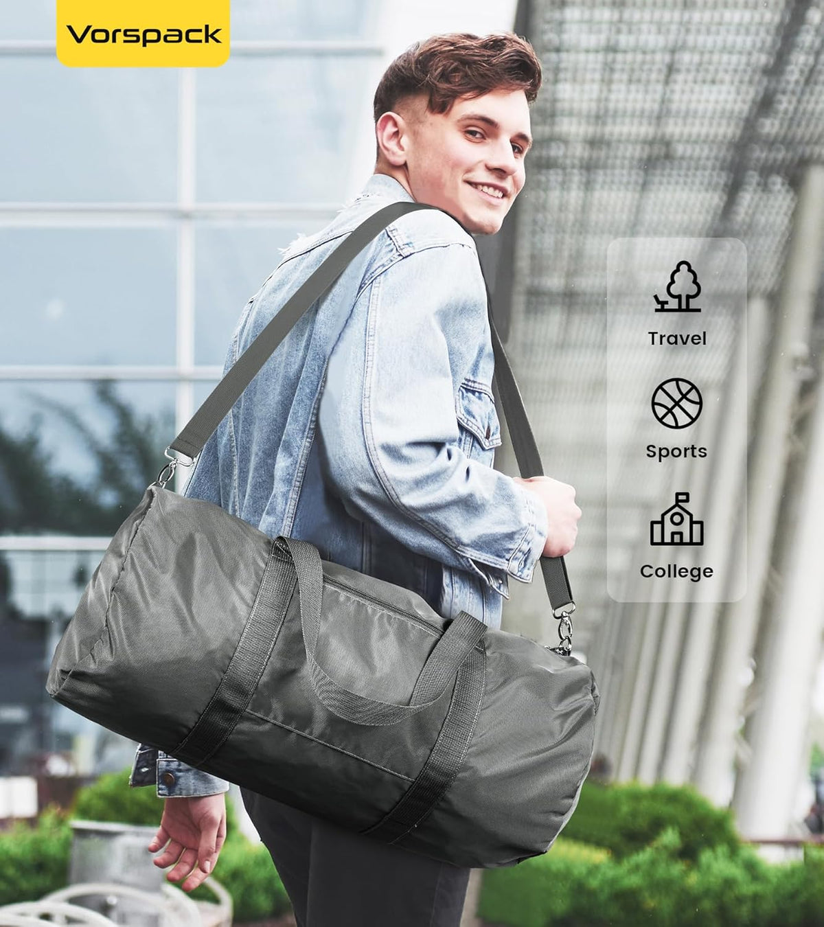 Duffel Bag 20-24-28 Inches Foldable Gym Bag for Men Women Duffle Bag Lightweight with Inner Pocket for Travel Sports