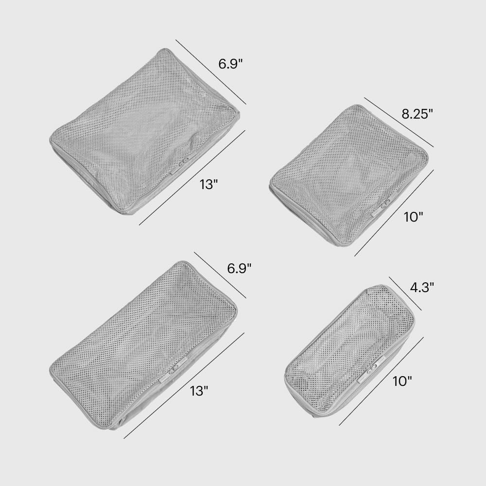 Insider Packing Cubes Set of 4 – Lightweight Travel Organizers for Luggage, Suitcases & Carry-On Bags, Jet Black