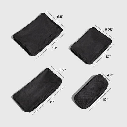 Insider Packing Cubes Set of 4 – Lightweight Travel Organizers for Luggage, Suitcases & Carry-On Bags, Jet Black