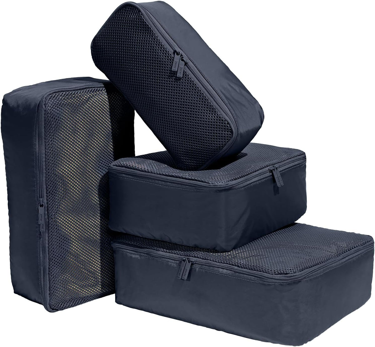 Insider Packing Cubes Set of 4 – Lightweight Travel Organizers for Luggage, Suitcases & Carry-On Bags, Jet Black