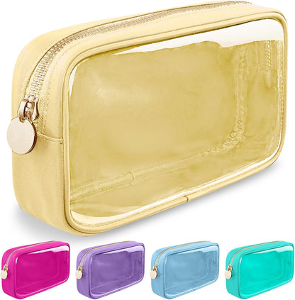 Nylon Large Floral Makeup Organizer Bag, Preppy Big Cute Flower Cosmetic Zipper Pouch Multi-compartment with Dividers, Waterproof Toiletry Make Up Bag Travel Essentials for Women(Light Yellow-Flower)