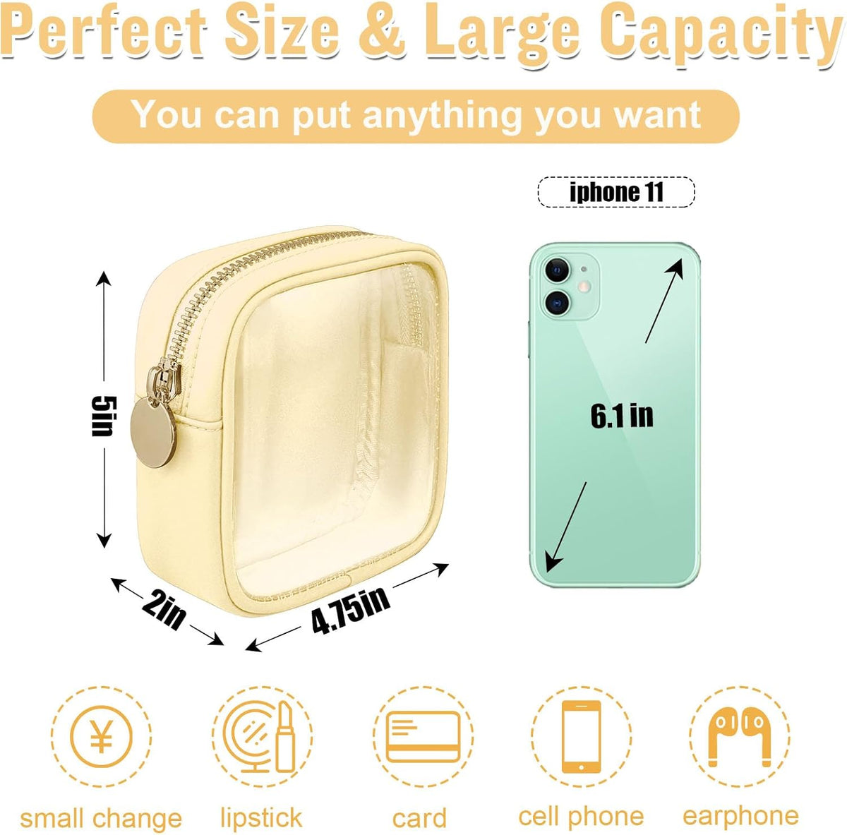 Nylon Large Floral Makeup Organizer Bag, Preppy Big Cute Flower Cosmetic Zipper Pouch Multi-compartment with Dividers, Waterproof Toiletry Make Up Bag Travel Essentials for Women(Light Yellow-Flower)