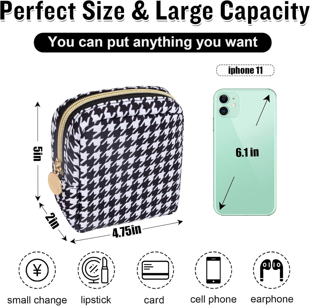 Nylon Large Floral Makeup Organizer Bag, Preppy Big Cute Flower Cosmetic Zipper Pouch Multi-compartment with Dividers, Waterproof Toiletry Make Up Bag Travel Essentials for Women(Light Yellow-Flower)