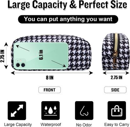 Nylon Large Floral Makeup Organizer Bag, Preppy Big Cute Flower Cosmetic Zipper Pouch Multi-compartment with Dividers, Waterproof Toiletry Make Up Bag Travel Essentials for Women(Light Yellow-Flower)