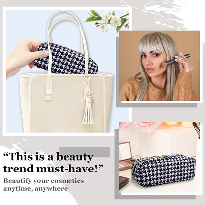 Nylon Large Floral Makeup Organizer Bag, Preppy Big Cute Flower Cosmetic Zipper Pouch Multi-compartment with Dividers, Waterproof Toiletry Make Up Bag Travel Essentials for Women(Light Yellow-Flower)