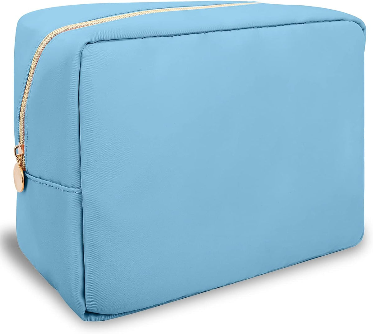 Nylon Large Floral Makeup Organizer Bag, Preppy Big Cute Flower Cosmetic Zipper Pouch Multi-compartment with Dividers, Waterproof Toiletry Make Up Bag Travel Essentials for Women(Light Yellow-Flower)