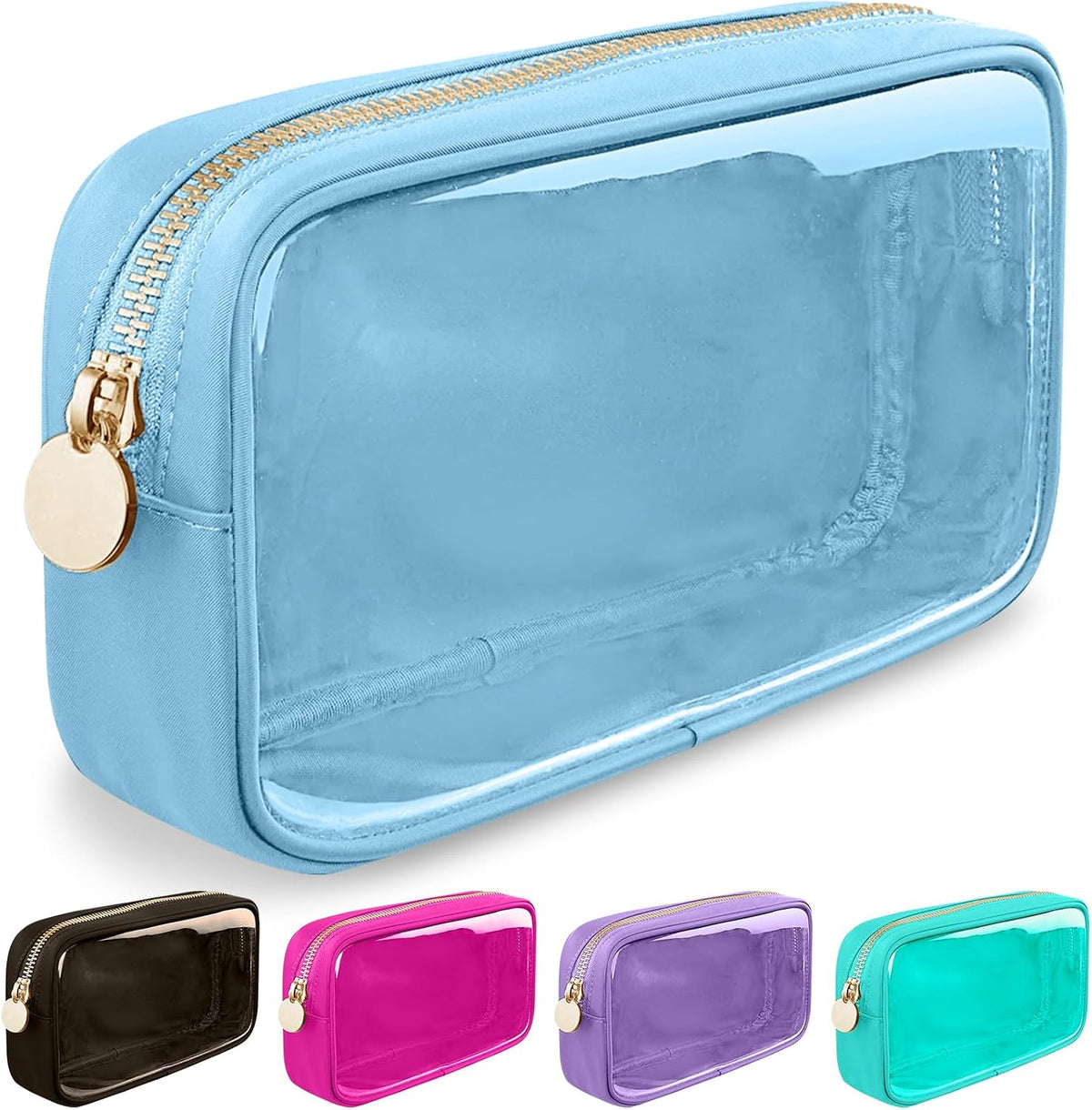 Nylon Large Floral Makeup Organizer Bag, Preppy Big Cute Flower Cosmetic Zipper Pouch Multi-compartment with Dividers, Waterproof Toiletry Make Up Bag Travel Essentials for Women(Light Yellow-Flower)