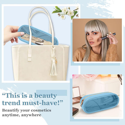 Nylon Large Floral Makeup Organizer Bag, Preppy Big Cute Flower Cosmetic Zipper Pouch Multi-compartment with Dividers, Waterproof Toiletry Make Up Bag Travel Essentials for Women(Light Yellow-Flower)
