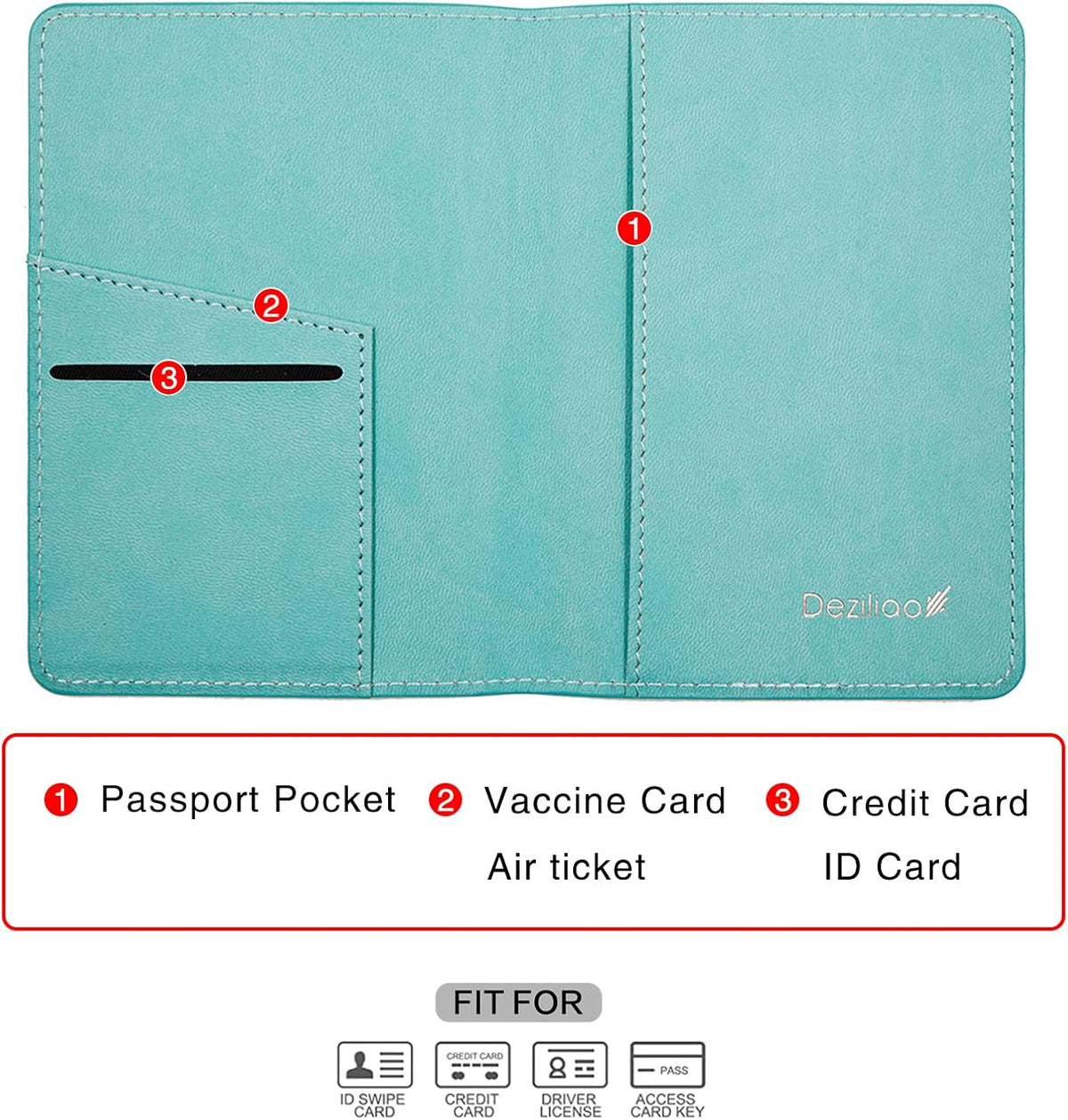 Passport Holder,Passport Holder Card Slots, Passport and Vaccine Card Holder Combo, Cute Passport cover for Women and Men, with Waterproof Rfid Blocking, Passport Travel Wallet(Moss green)