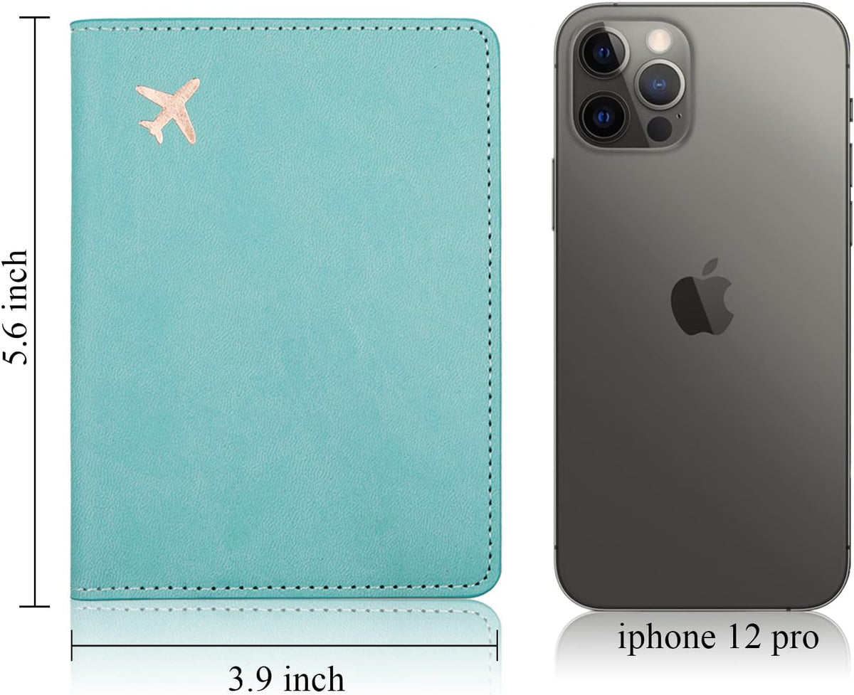 Passport Holder,Passport Holder Card Slots, Passport and Vaccine Card Holder Combo, Cute Passport cover for Women and Men, with Waterproof Rfid Blocking, Passport Travel Wallet(Moss green)