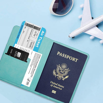 Passport Holder,Passport Holder Card Slots, Passport and Vaccine Card Holder Combo, Cute Passport cover for Women and Men, with Waterproof Rfid Blocking, Passport Travel Wallet(Moss green)