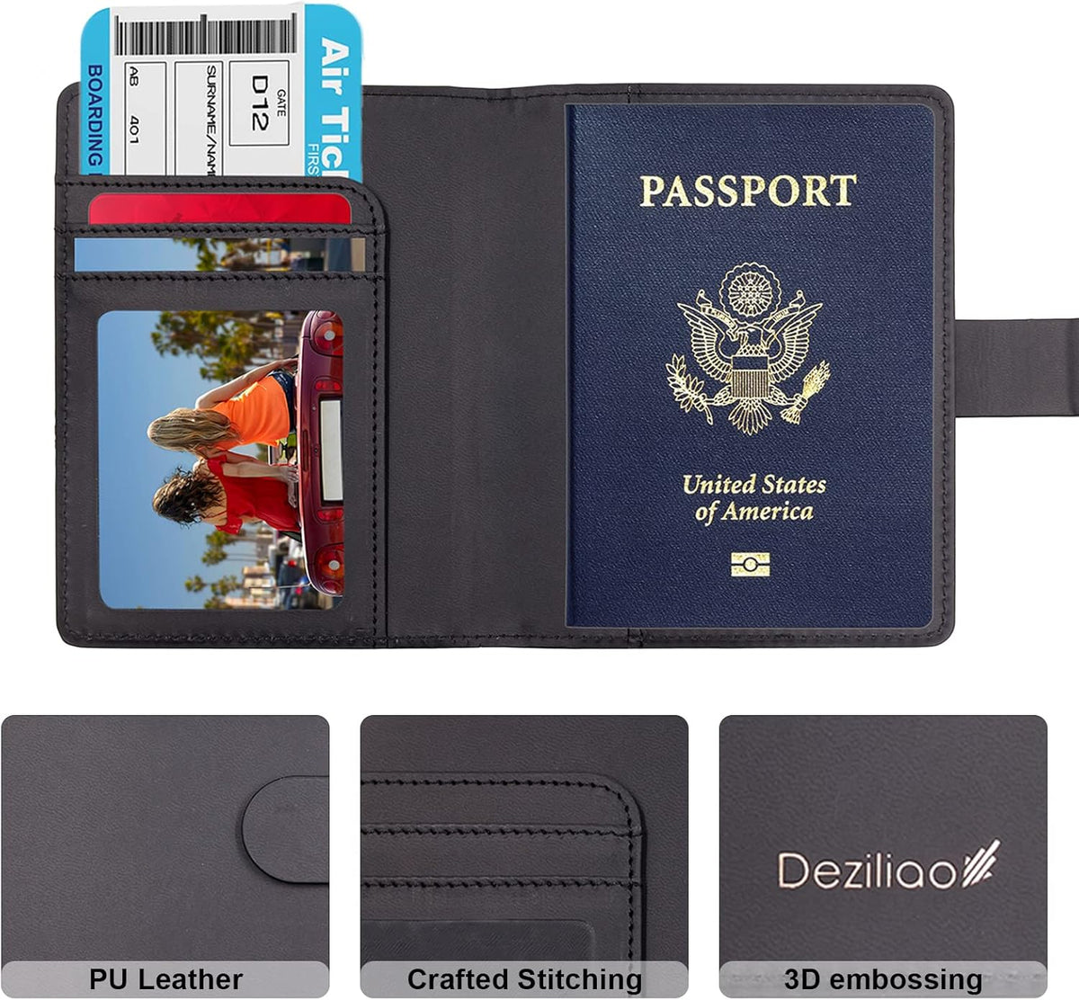 Passport Holder,Passport Holder Card Slots, Passport and Vaccine Card Holder Combo, Cute Passport cover for Women and Men, with Waterproof Rfid Blocking, Passport Travel Wallet(Moss green)