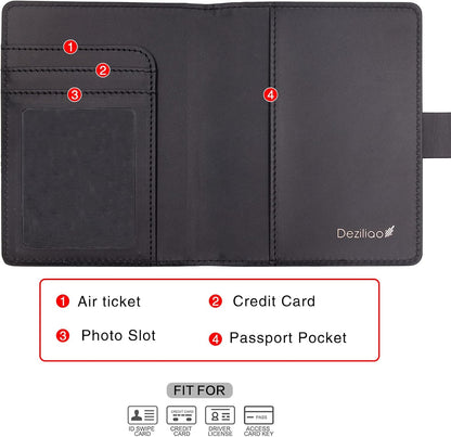 Passport Holder,Passport Holder Card Slots, Passport and Vaccine Card Holder Combo, Cute Passport cover for Women and Men, with Waterproof Rfid Blocking, Passport Travel Wallet(Moss green)