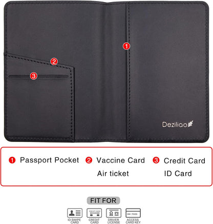 Passport Holder,Passport Holder Card Slots, Passport and Vaccine Card Holder Combo, Cute Passport cover for Women and Men, with Waterproof Rfid Blocking, Passport Travel Wallet(Moss green)