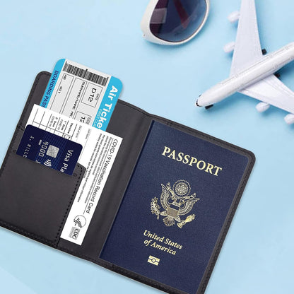 Passport Holder,Passport Holder Card Slots, Passport and Vaccine Card Holder Combo, Cute Passport cover for Women and Men, with Waterproof Rfid Blocking, Passport Travel Wallet(Moss green)