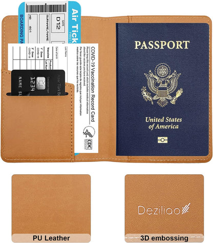 Passport Holder,Passport Holder Card Slots, Passport and Vaccine Card Holder Combo, Cute Passport cover for Women and Men, with Waterproof Rfid Blocking, Passport Travel Wallet(Moss green)