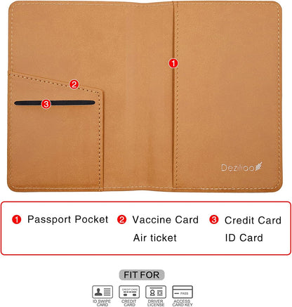 Passport Holder,Passport Holder Card Slots, Passport and Vaccine Card Holder Combo, Cute Passport cover for Women and Men, with Waterproof Rfid Blocking, Passport Travel Wallet(Moss green)