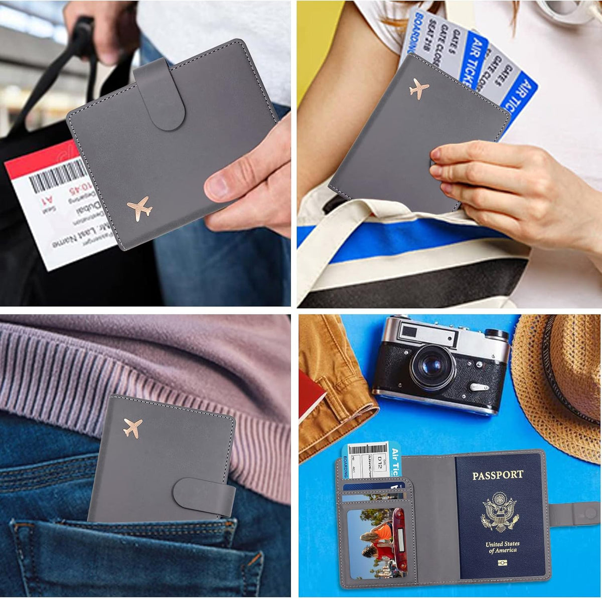 Passport Holder,Passport Holder Card Slots, Passport and Vaccine Card Holder Combo, Cute Passport cover for Women and Men, with Waterproof Rfid Blocking, Passport Travel Wallet(Moss green)