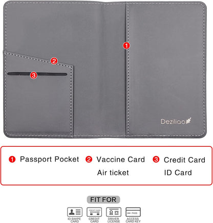 Passport Holder,Passport Holder Card Slots, Passport and Vaccine Card Holder Combo, Cute Passport cover for Women and Men, with Waterproof Rfid Blocking, Passport Travel Wallet(Moss green)