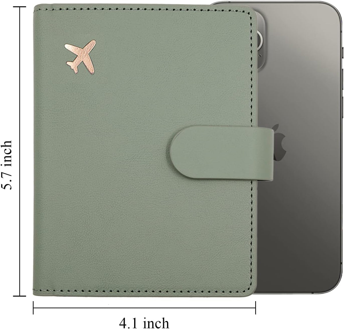 Passport Holder,Passport Holder Card Slots, Passport and Vaccine Card Holder Combo, Cute Passport cover for Women and Men, with Waterproof Rfid Blocking, Passport Travel Wallet(Moss green)