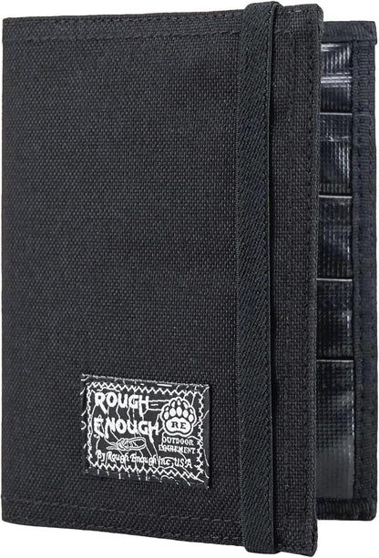 Rough Enough Passport Wallet, Holds 4 Passports, Cordura Black | For international travel, family.Slim design fits passport, Heavy-duty nylon fabric with YKK zipper, Compact lightweight
