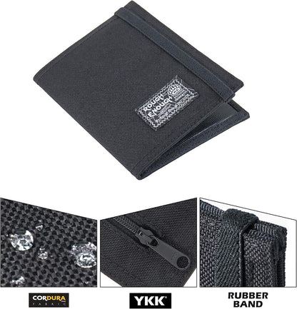 Rough Enough Passport Wallet, Holds 4 Passports, Cordura Black | For international travel, family.Slim design fits passport, Heavy-duty nylon fabric with YKK zipper, Compact lightweight