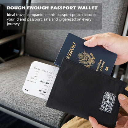 Rough Enough Passport Wallet, Holds 4 Passports, Cordura Black | For international travel, family.Slim design fits passport, Heavy-duty nylon fabric with YKK zipper, Compact lightweight
