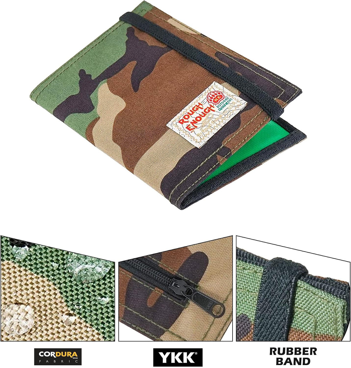 Rough Enough Passport Wallet, Holds 4 Passports, Cordura Black | For international travel, family.Slim design fits passport, Heavy-duty nylon fabric with YKK zipper, Compact lightweight