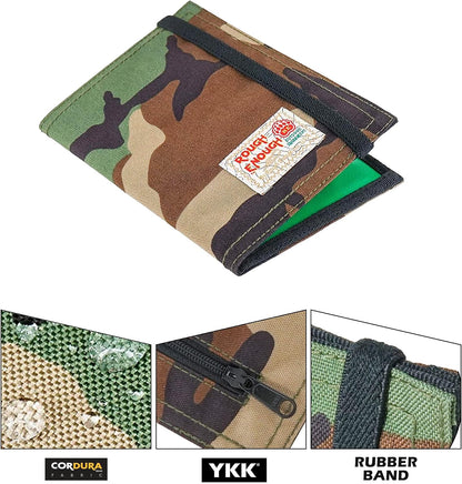 Rough Enough Passport Wallet, Holds 4 Passports, Cordura Black | For international travel, family.Slim design fits passport, Heavy-duty nylon fabric with YKK zipper, Compact lightweight