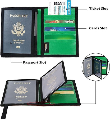 Rough Enough Passport Wallet, Holds 4 Passports, Cordura Black | For international travel, family.Slim design fits passport, Heavy-duty nylon fabric with YKK zipper, Compact lightweight
