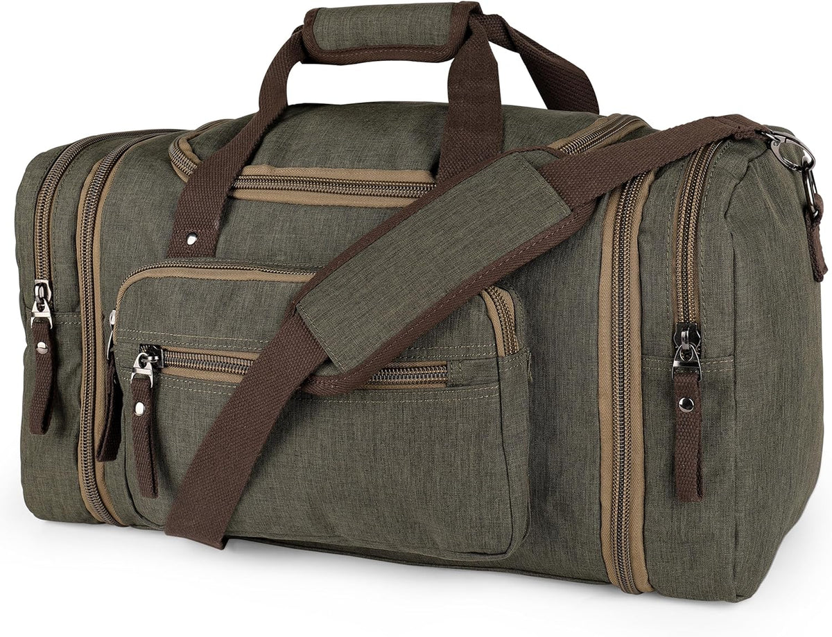 Duffle Bag for Travel 20–23” Expandable (40L) – Lightweight Water-Resistant Carry On Weekender with Multiple Pockets & Shoulder Strap – Airline Approved Travel Duffel Bags for Men & Women - BLACK