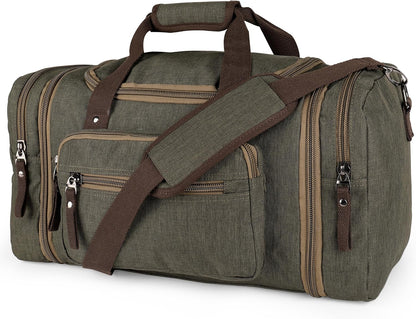 Duffle Bag for Travel 20–23” Expandable (40L) – Lightweight Water-Resistant Carry On Weekender with Multiple Pockets & Shoulder Strap – Airline Approved Travel Duffel Bags for Men & Women - BLACK
