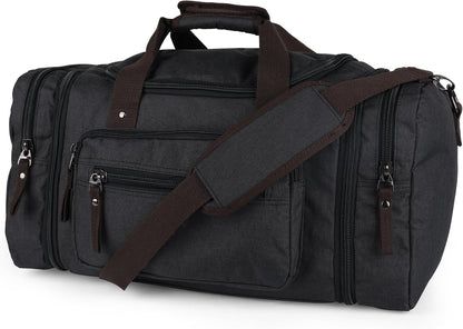 Duffle Bag for Travel 20–23” Expandable (40L) – Lightweight Water-Resistant Carry On Weekender with Multiple Pockets & Shoulder Strap – Airline Approved Travel Duffel Bags for Men & Women - BLACK
