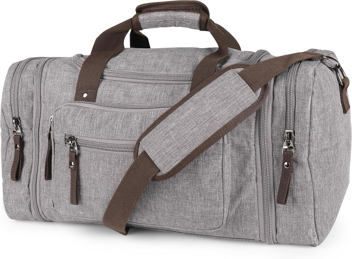 Duffle Bag for Travel 20–23” Expandable (40L) – Lightweight Water-Resistant Carry On Weekender with Multiple Pockets & Shoulder Strap – Airline Approved Travel Duffel Bags for Men & Women - BLACK