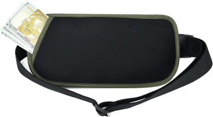 Money Belt - Passport Holder Secure Hidden Travel Wallet with RFID Blocking, Undercover Fanny Pack (Black)
