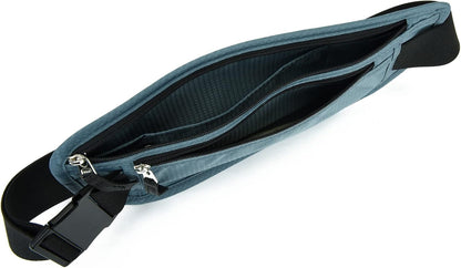Money Belt - Passport Holder Secure Hidden Travel Wallet with RFID Blocking, Undercover Fanny Pack (Black)
