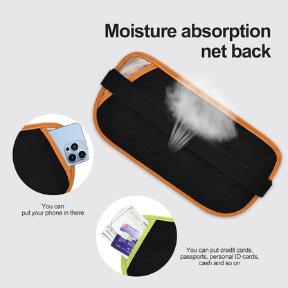 Money Belt - Passport Holder Secure Hidden Travel Wallet with RFID Blocking, Undercover Fanny Pack (Black)