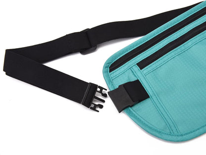 Money Belt - Passport Holder Secure Hidden Travel Wallet with RFID Blocking, Undercover Fanny Pack (Black)