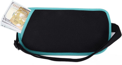 Money Belt - Passport Holder Secure Hidden Travel Wallet with RFID Blocking, Undercover Fanny Pack (Black)