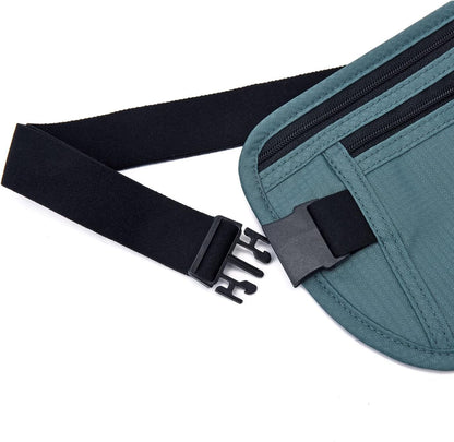 Money Belt - Passport Holder Secure Hidden Travel Wallet with RFID Blocking, Undercover Fanny Pack (Black)